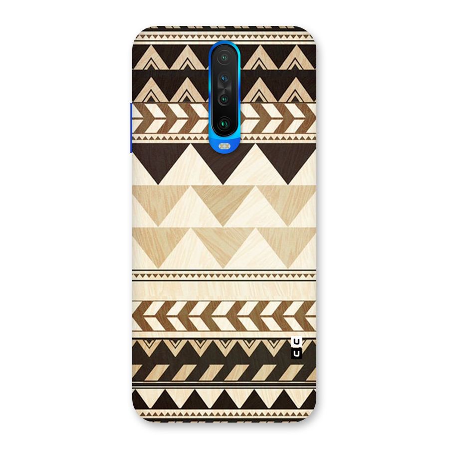 Wooden Printed Chevron Back Case for Poco X2