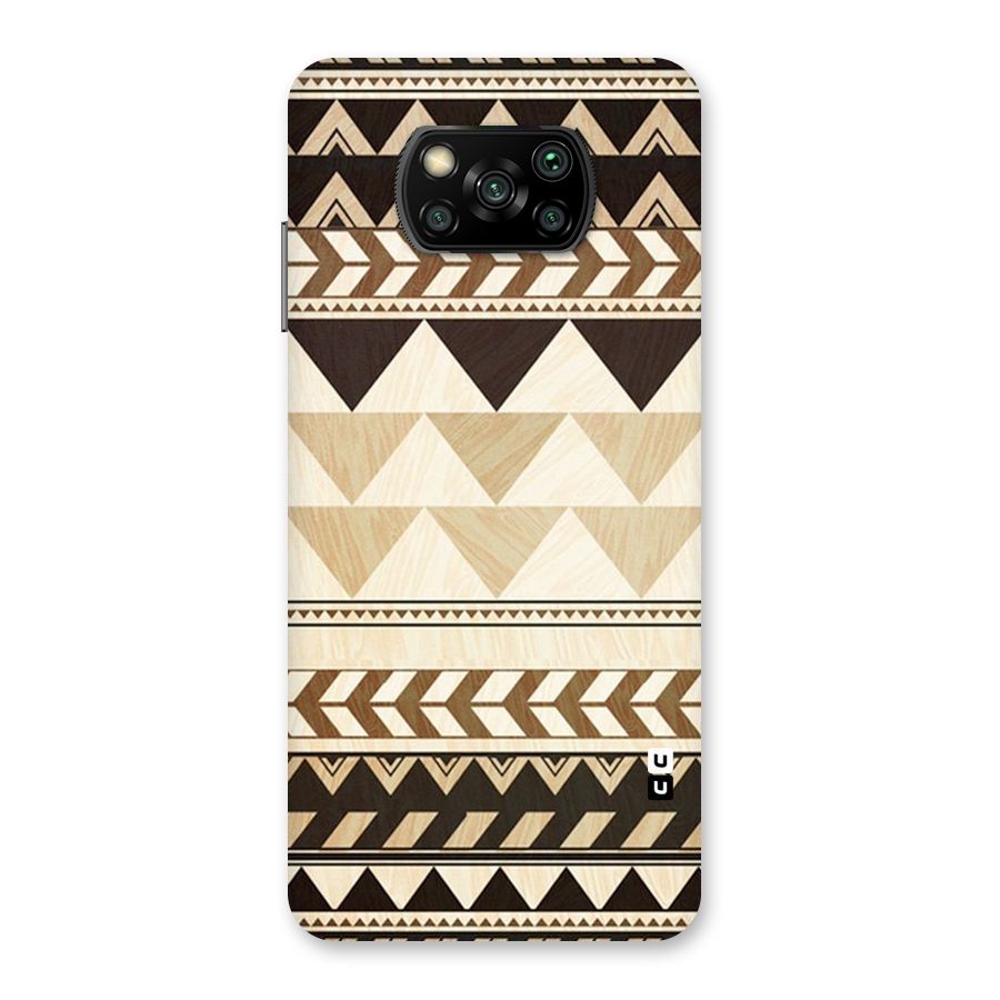 Wooden Printed Chevron Back Case for Poco X3