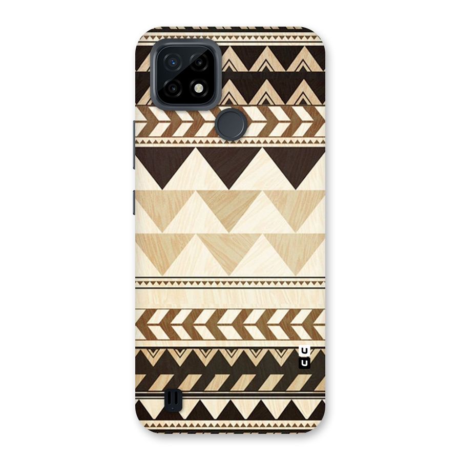 Wooden Printed Chevron Back Case for Realme C21