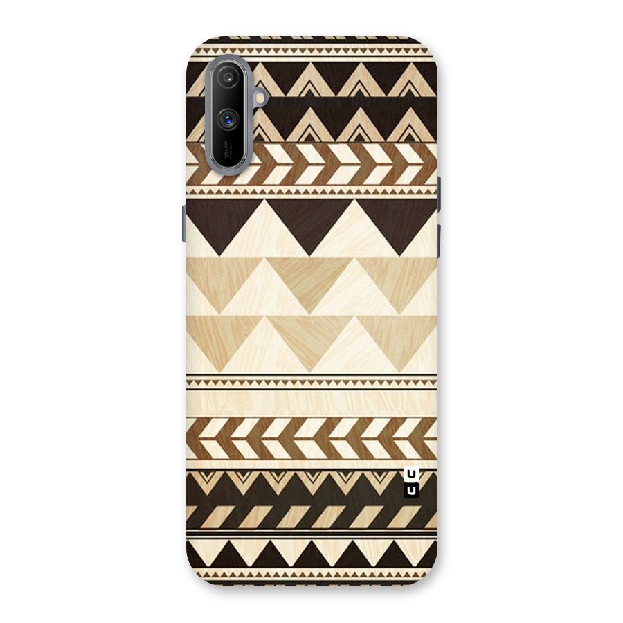 Wooden Printed Chevron Back Case for Realme C3