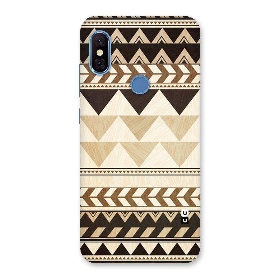 Wooden Printed Chevron Back Case for Redmi Note 6 Pro