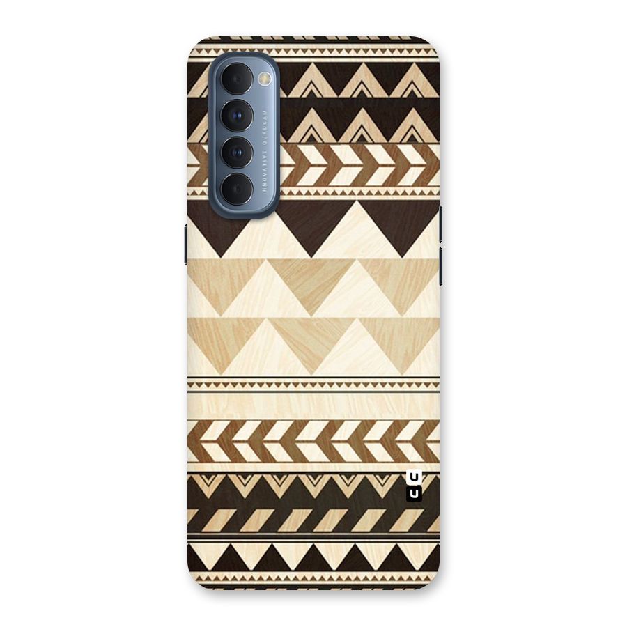 Wooden Printed Chevron Back Case for Reno4 Pro