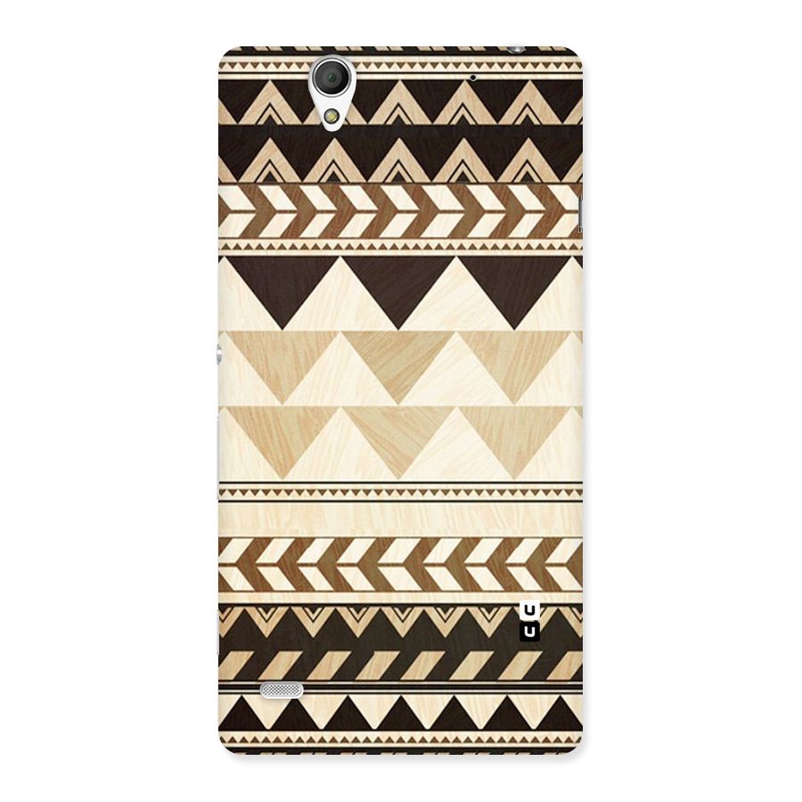 Wooden Printed Chevron Back Case for Sony Xperia C4