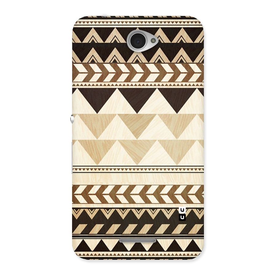 Wooden Printed Chevron Back Case for Sony Xperia E4