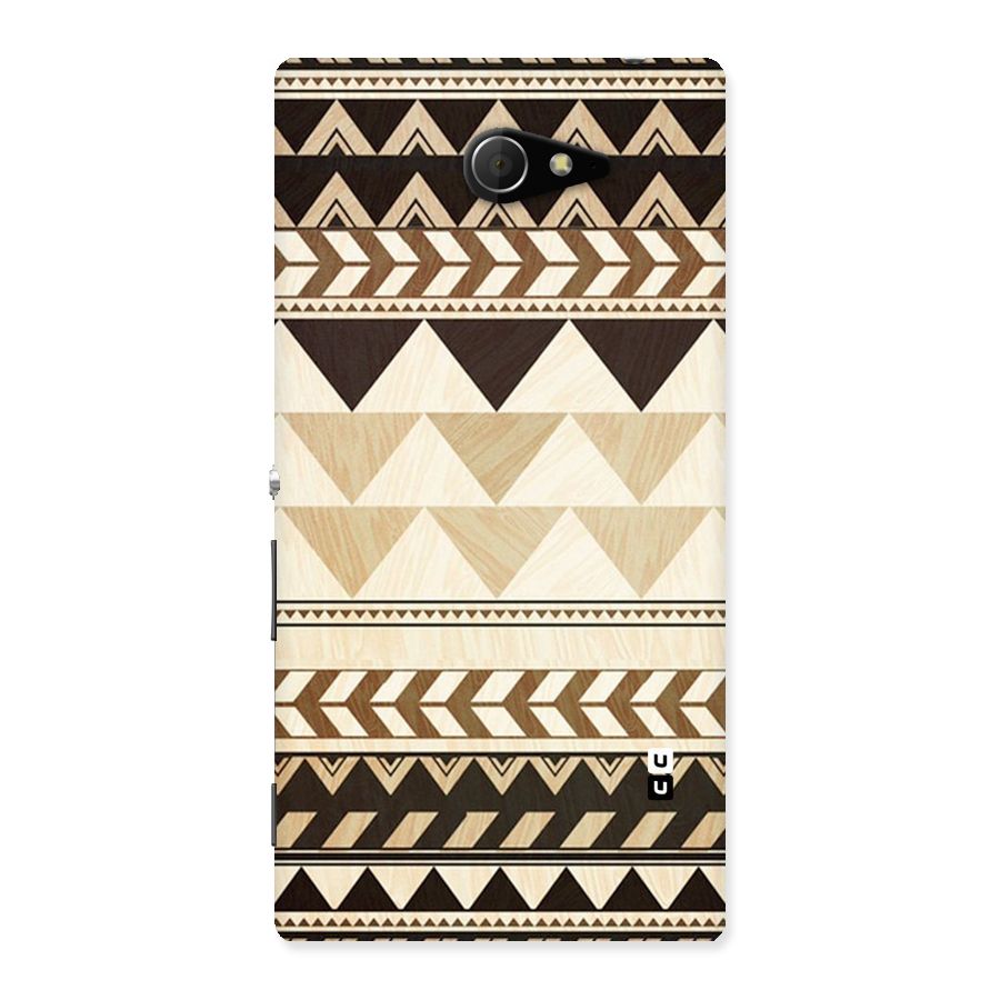 Wooden Printed Chevron Back Case for Sony Xperia M2