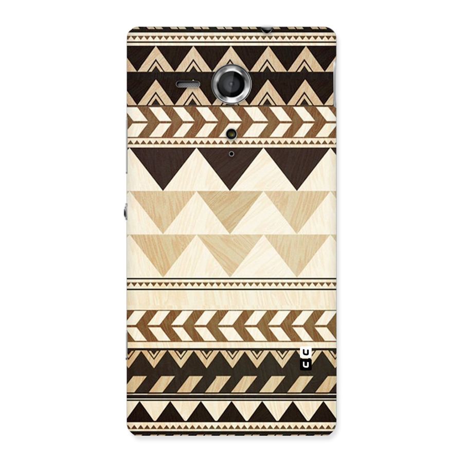 Wooden Printed Chevron Back Case for Sony Xperia SP