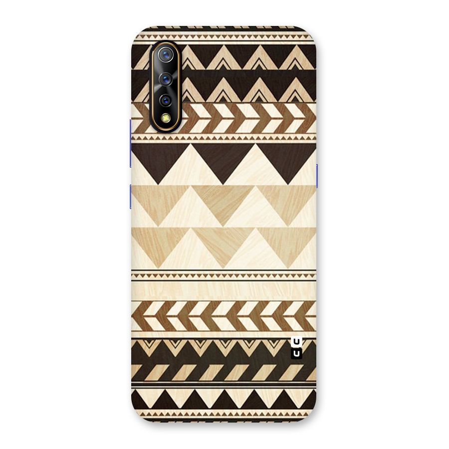 Wooden Printed Chevron Back Case for Vivo S1