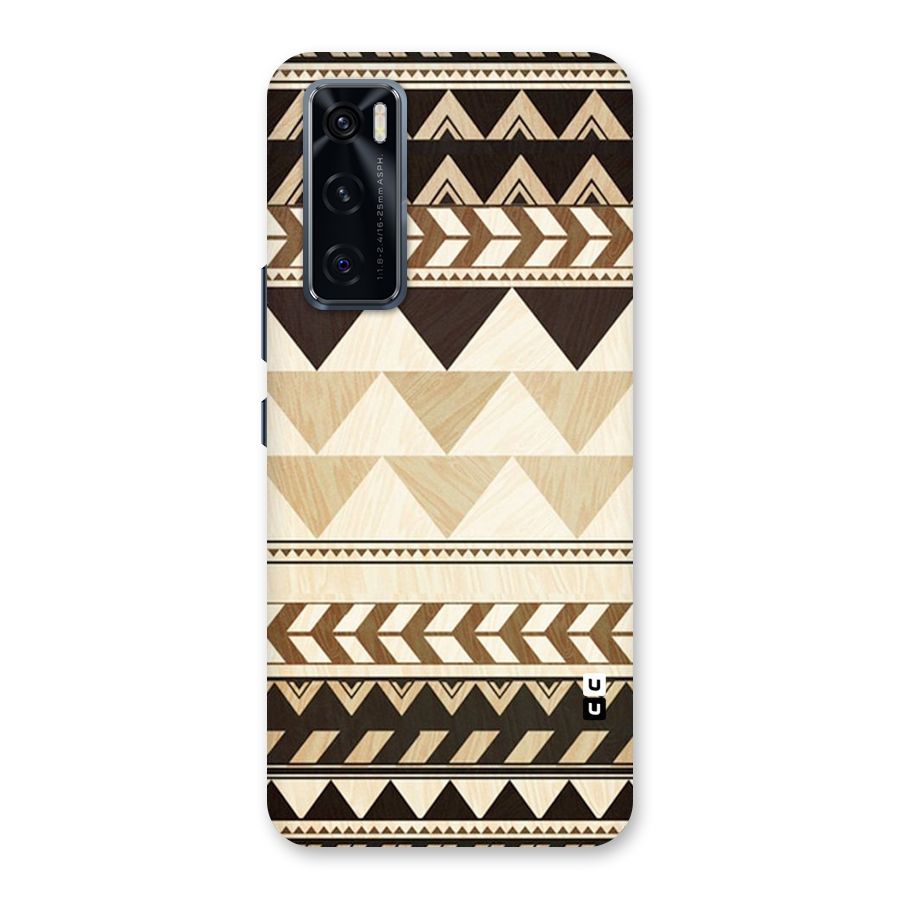 Wooden Printed Chevron Back Case for Vivo V20 SE