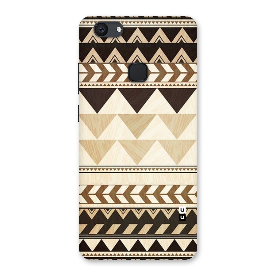 Wooden Printed Chevron Back Case for Vivo V7 Plus