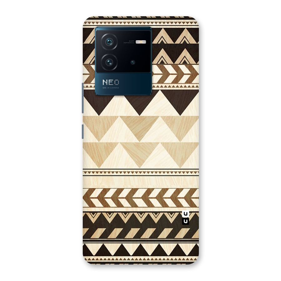 Wooden Printed Chevron Back Case for Vivo iQOO Neo 6 5G