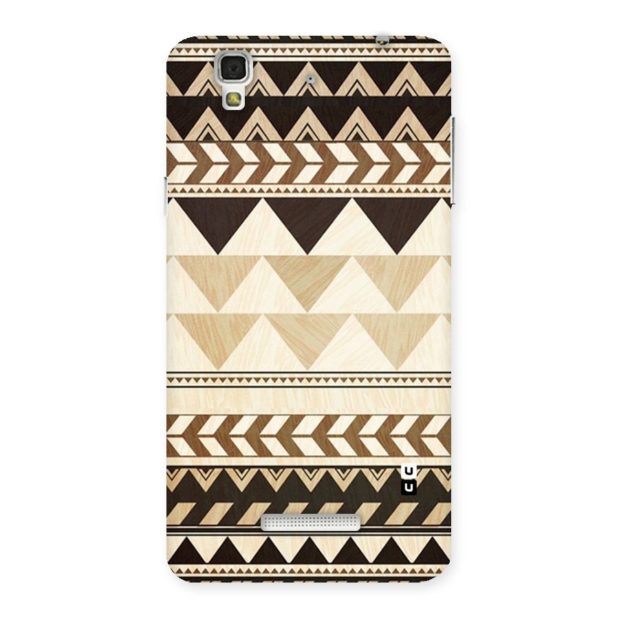 Wooden Printed Chevron Back Case for Yu Yureka