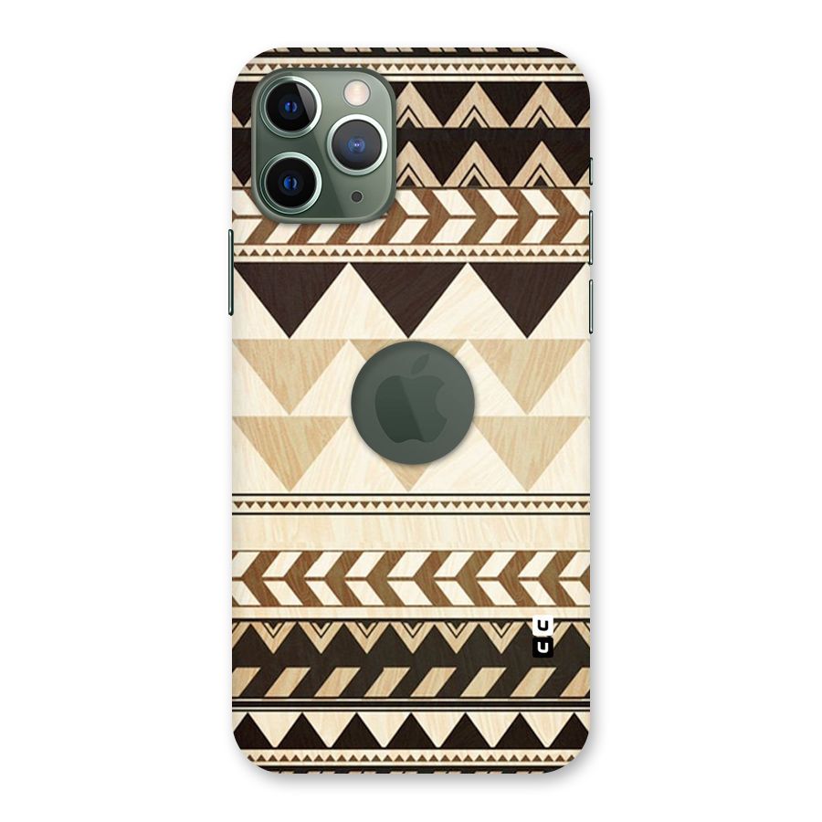 Wooden Printed Chevron Back Case for iPhone 11 Pro Logo  Cut