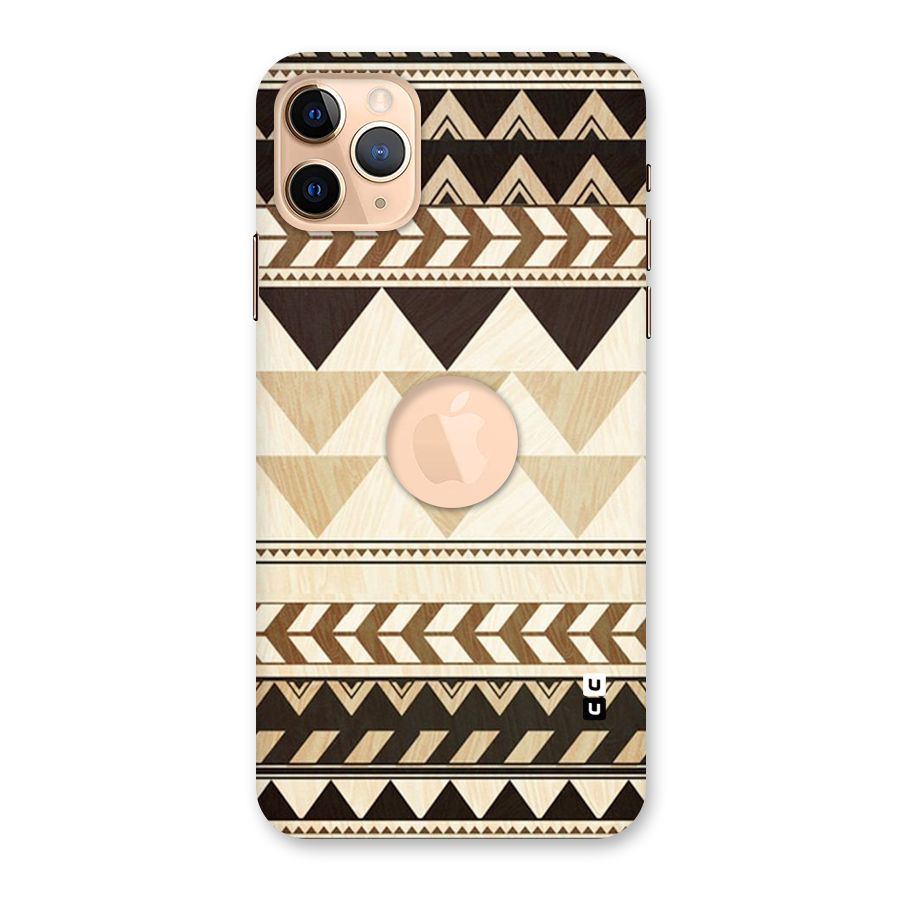Wooden Printed Chevron Back Case for iPhone 11 Pro Max Logo Cut