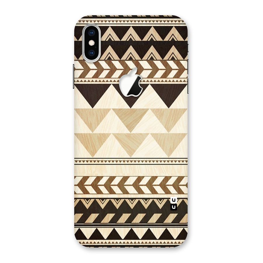 Wooden Printed Chevron Back Case for iPhone XS Max Apple Cut