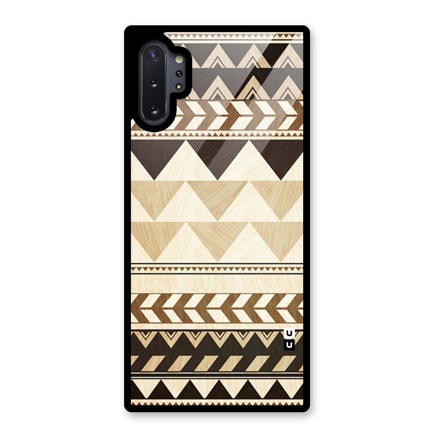 Wooden Printed Chevron Glass Back Case for Galaxy Note 10 Plus
