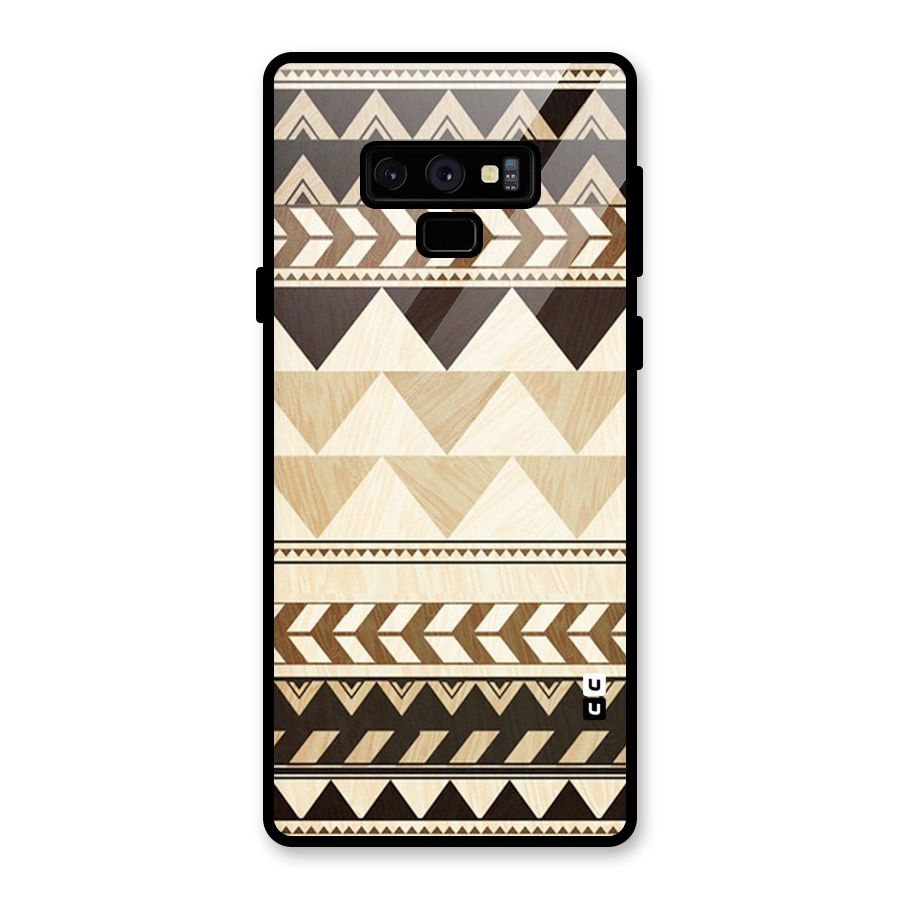 Wooden Printed Chevron Glass Back Case for Galaxy Note 9