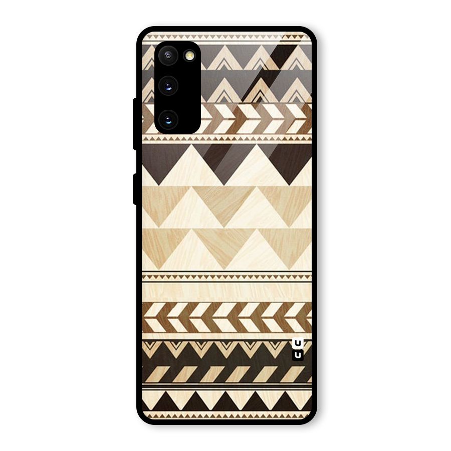 Wooden Printed Chevron Glass Back Case for Galaxy S20 FE 5G