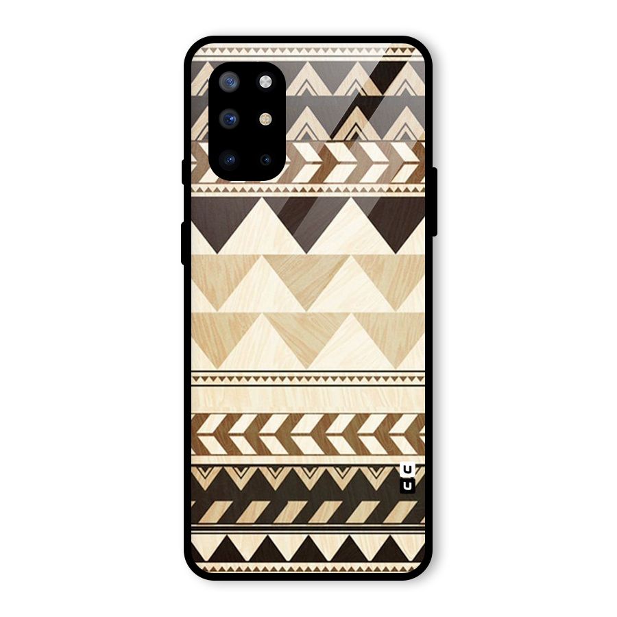 Wooden Printed Chevron Glass Back Case for OnePlus 8T