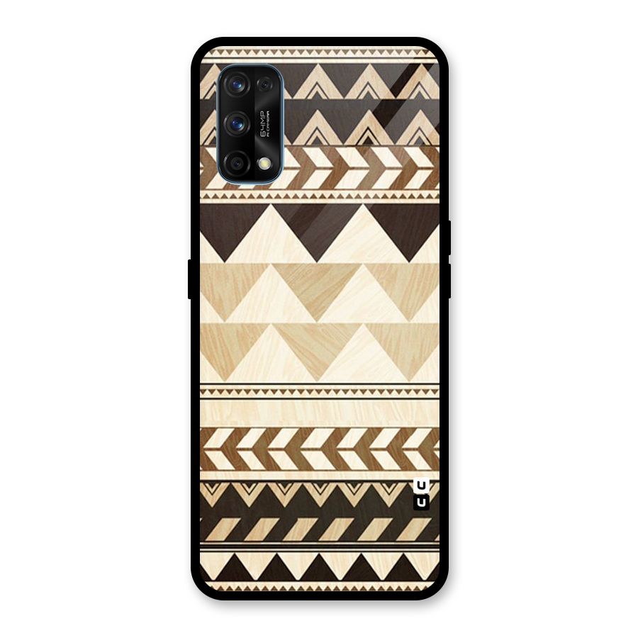 Wooden Printed Chevron Glass Back Case for Realme 7 Pro