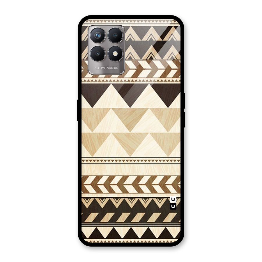 Wooden Printed Chevron Glass Back Case for Realme Narzo 50