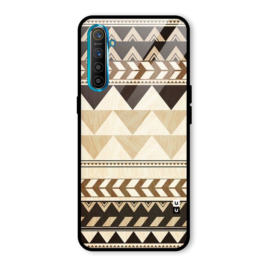Wooden Printed Chevron Glass Back Case for Realme X2