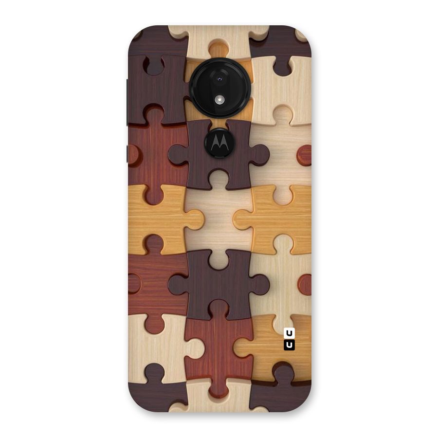 Wooden Puzzle (Printed) Back Case for Moto G7 Power