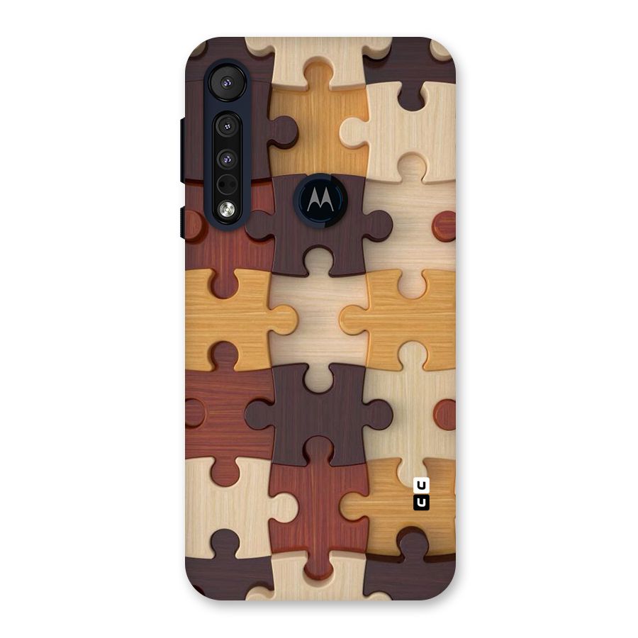 Wooden Puzzle (Printed) Back Case for Motorola One Macro