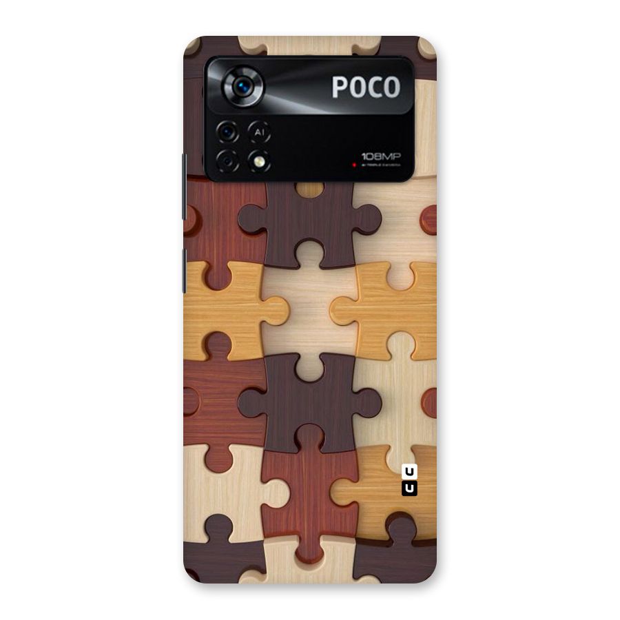 Wooden Puzzle (Printed) Back Case for Poco X4 Pro 5G