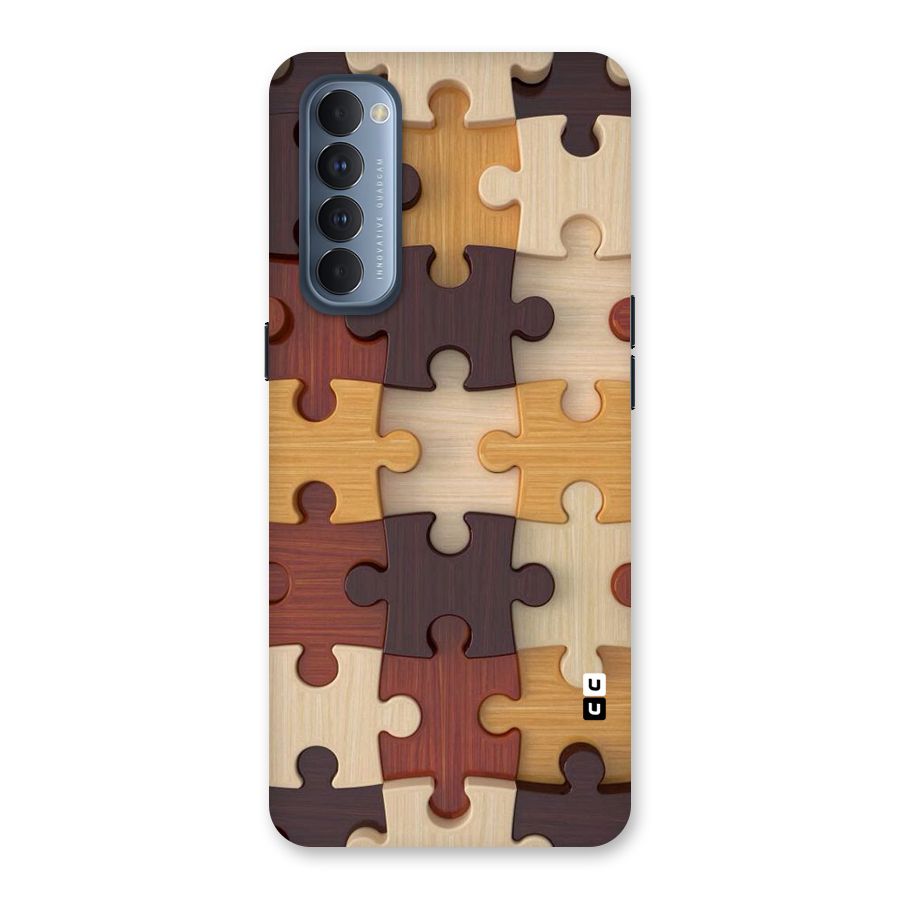 Wooden Puzzle (Printed) Back Case for Reno4 Pro