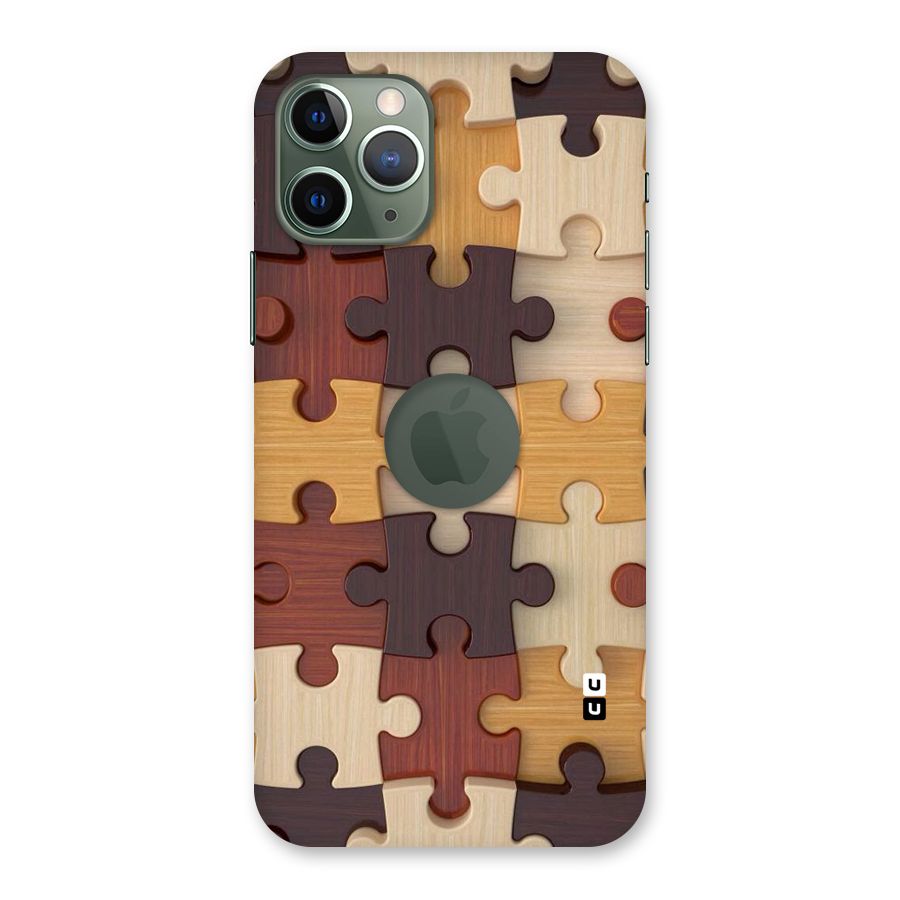 Wooden Puzzle (Printed) Back Case for iPhone 11 Pro Logo  Cut