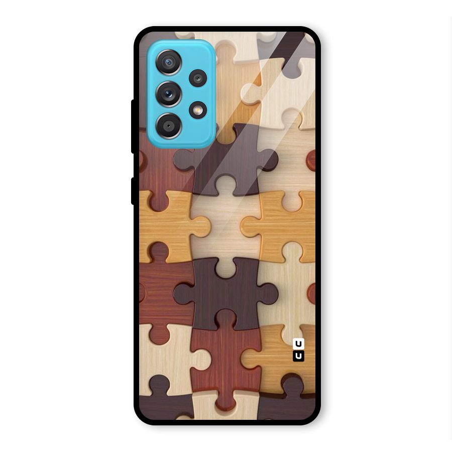 Wooden Puzzle (Printed) Glass Back Case for Galaxy A52
