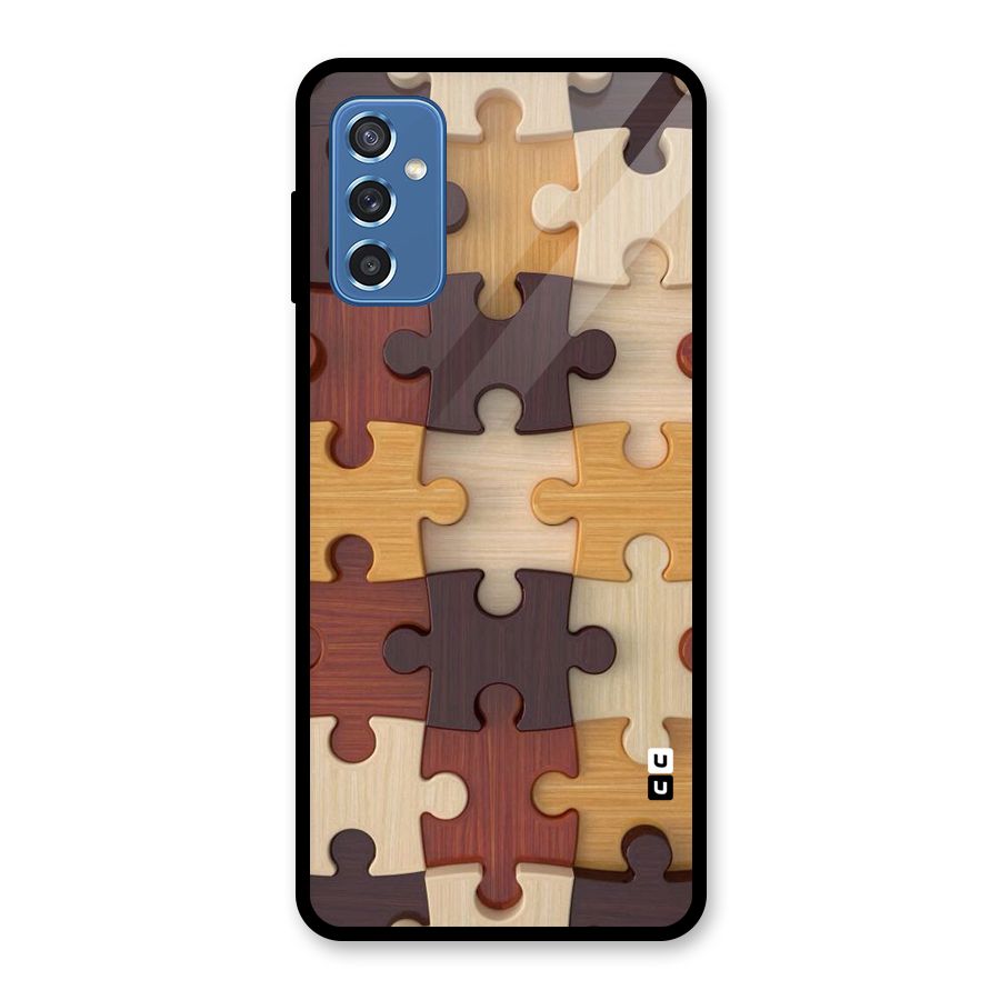 Wooden Puzzle (Printed) Glass Back Case for Galaxy M52 5G