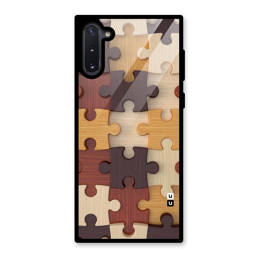 Wooden Puzzle (Printed) Glass Back Case for Galaxy Note 10