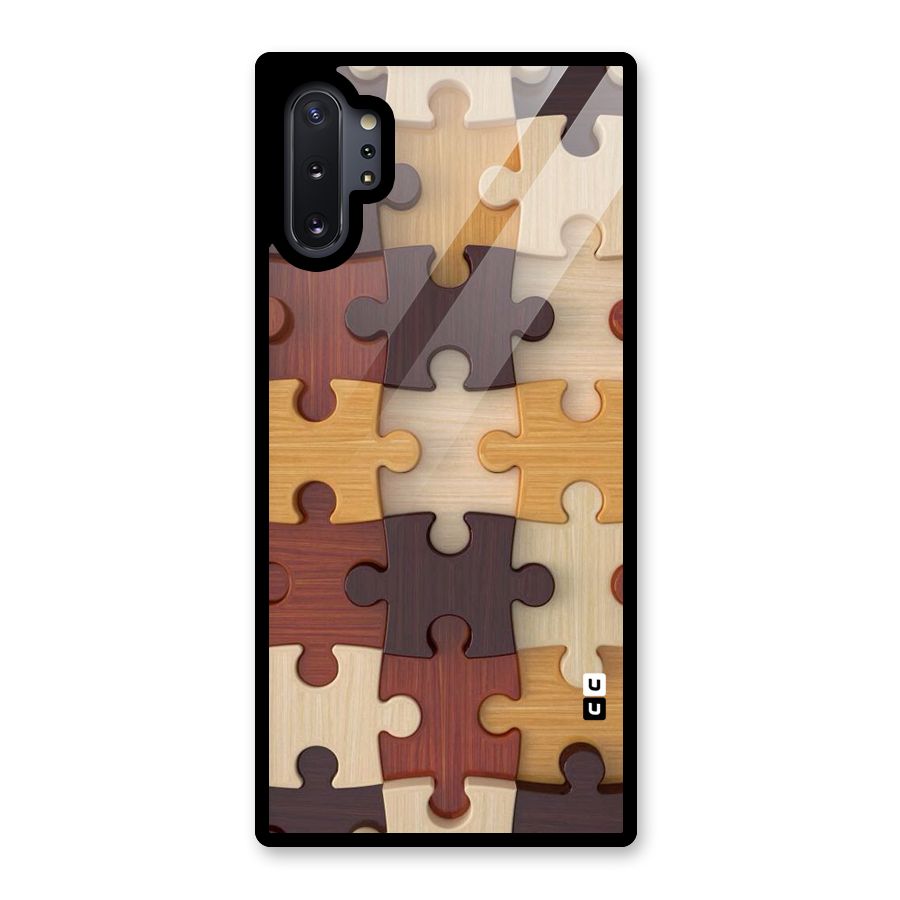 Wooden Puzzle (Printed) Glass Back Case for Galaxy Note 10 Plus
