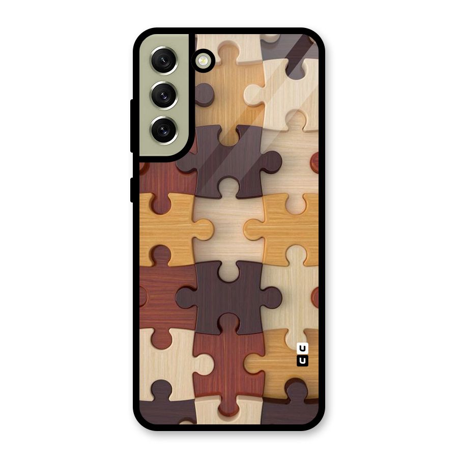 Wooden Puzzle (Printed) Glass Back Case for Galaxy S21 FE 5G