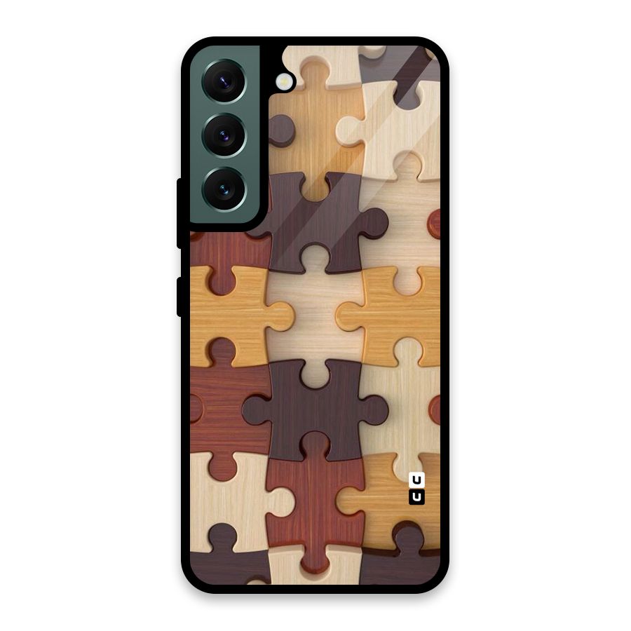Wooden Puzzle (Printed) Glass Back Case for Galaxy S22 5G