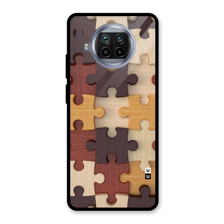 Wooden Puzzle (Printed) Glass Back Case for Mi 10i