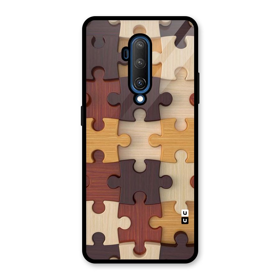 Wooden Puzzle (Printed) Glass Back Case for OnePlus 7T Pro