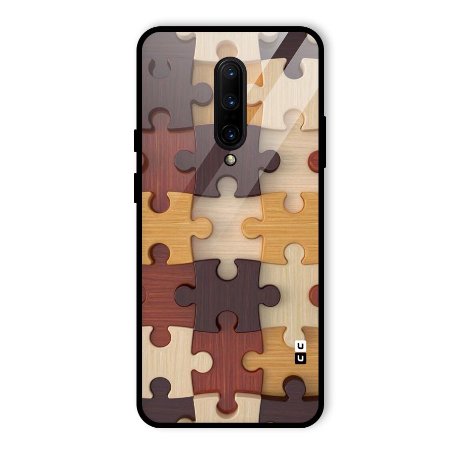 Wooden Puzzle (Printed) Glass Back Case for OnePlus 7 Pro