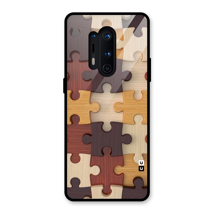 Wooden Puzzle (Printed) Glass Back Case for OnePlus 8 Pro
