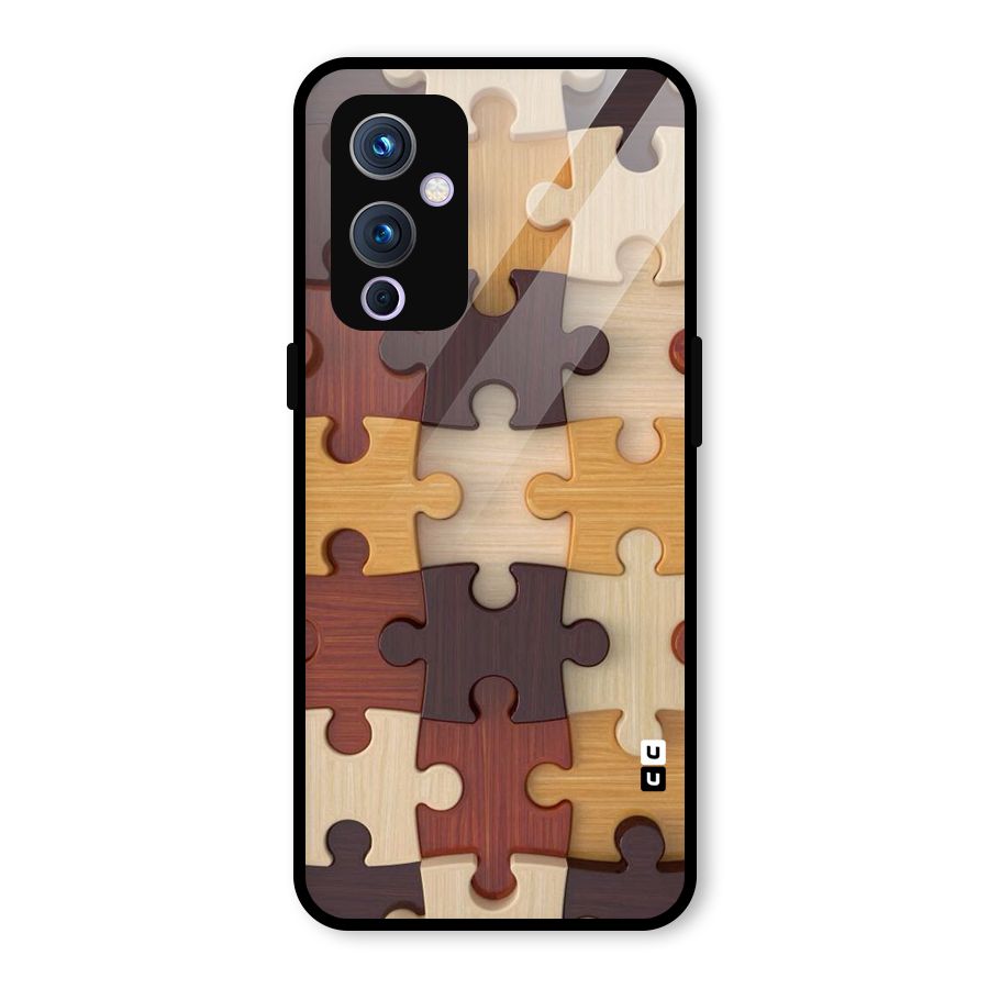 Wooden Puzzle (Printed) Glass Back Case for OnePlus 9