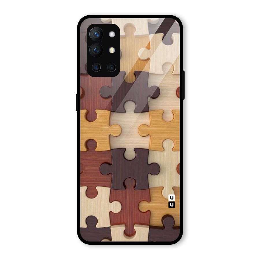 Wooden Puzzle (Printed) Glass Back Case for OnePlus 9R