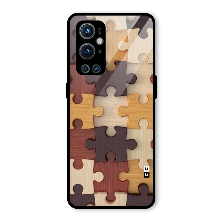 Wooden Puzzle (Printed) Glass Back Case for OnePlus 9 Pro