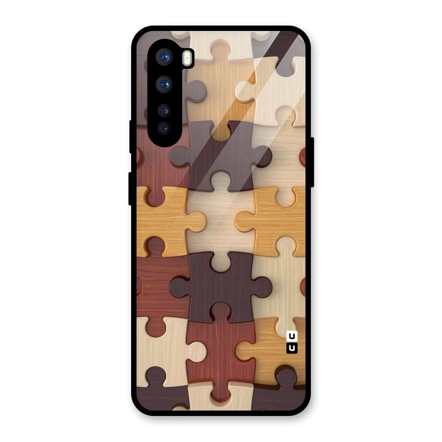 Wooden Puzzle (Printed) Glass Back Case for OnePlus Nord