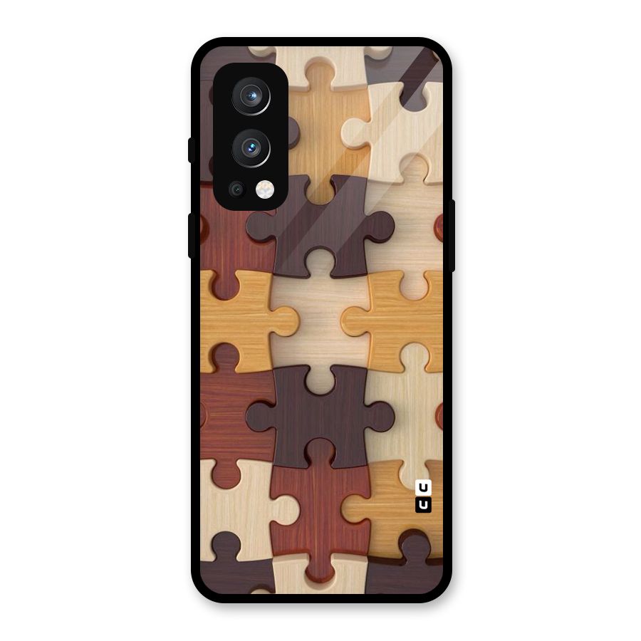 Wooden Puzzle (Printed) Glass Back Case for OnePlus Nord 2 5G
