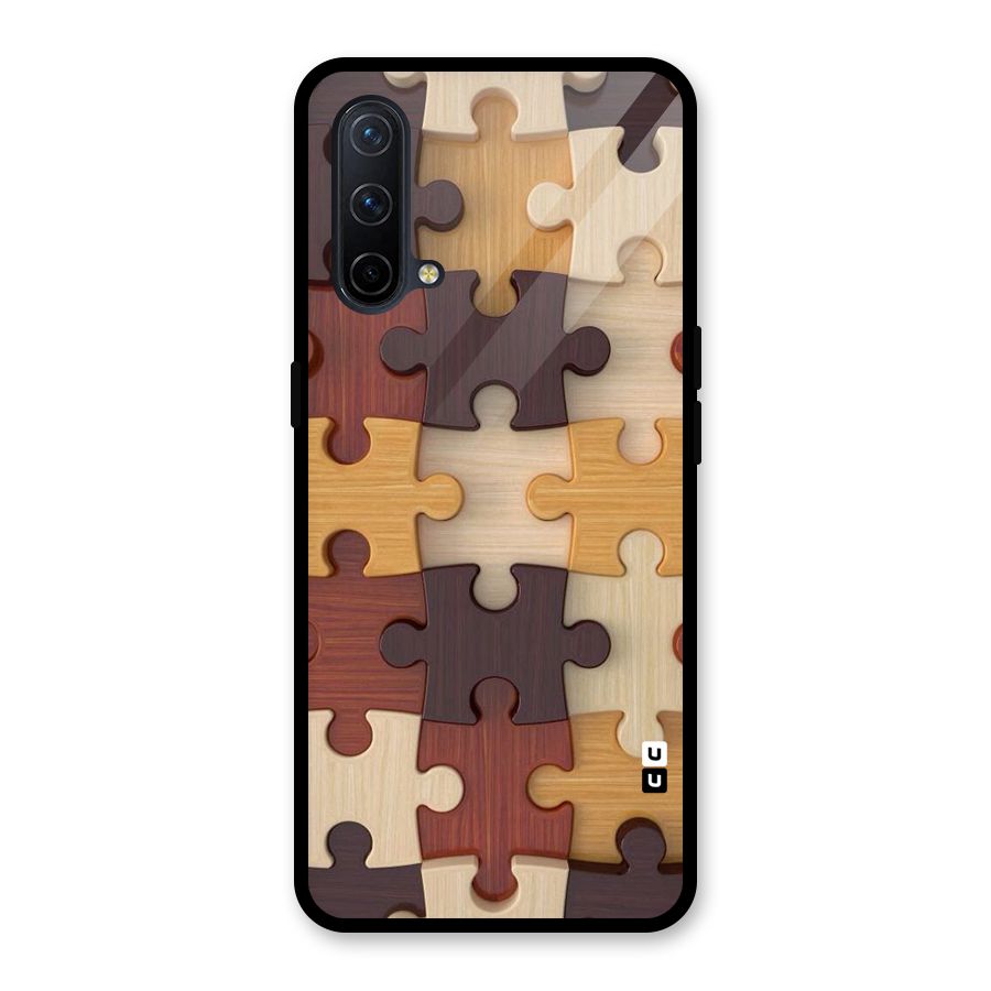 Wooden Puzzle (Printed) Glass Back Case for OnePlus Nord CE 5G
