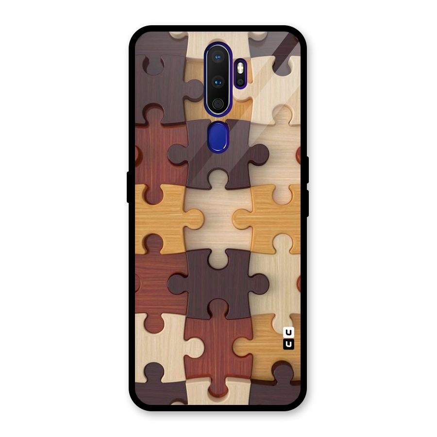 Wooden Puzzle (Printed) Glass Back Case for Oppo A9 (2020)