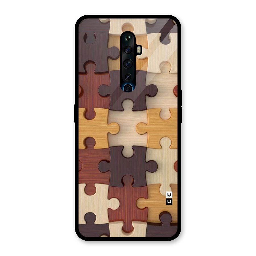 Wooden Puzzle (Printed) Glass Back Case for Oppo Reno2 Z