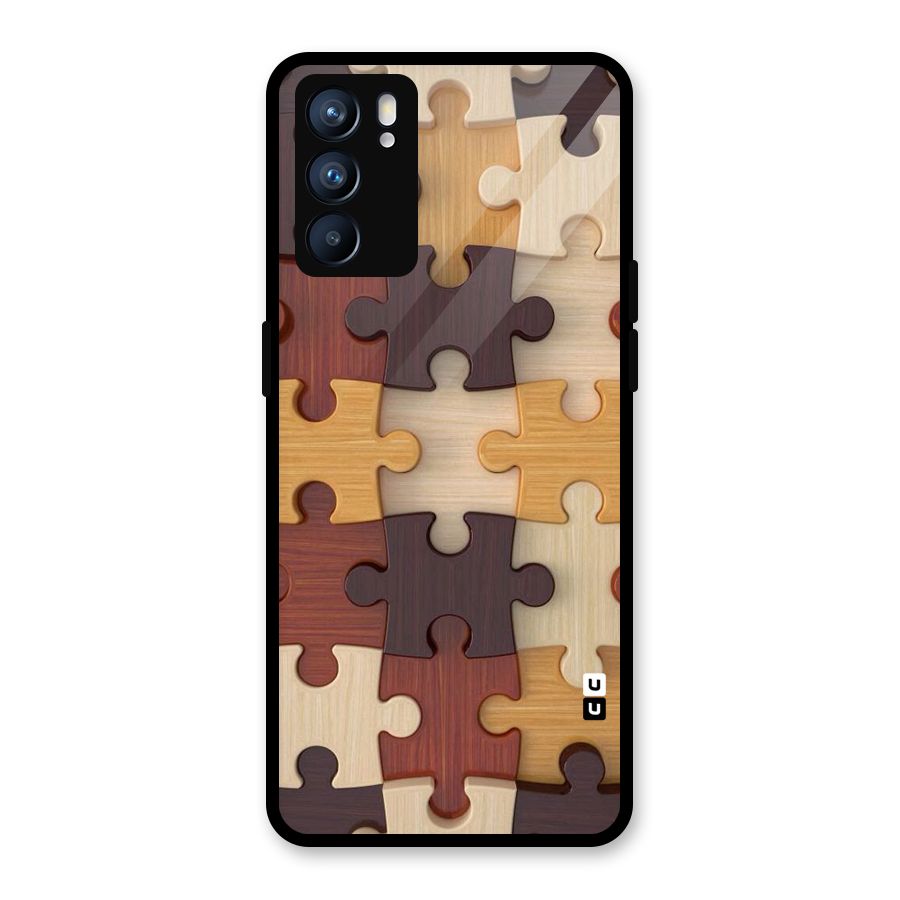 Wooden Puzzle (Printed) Glass Back Case for Oppo Reno6 5G