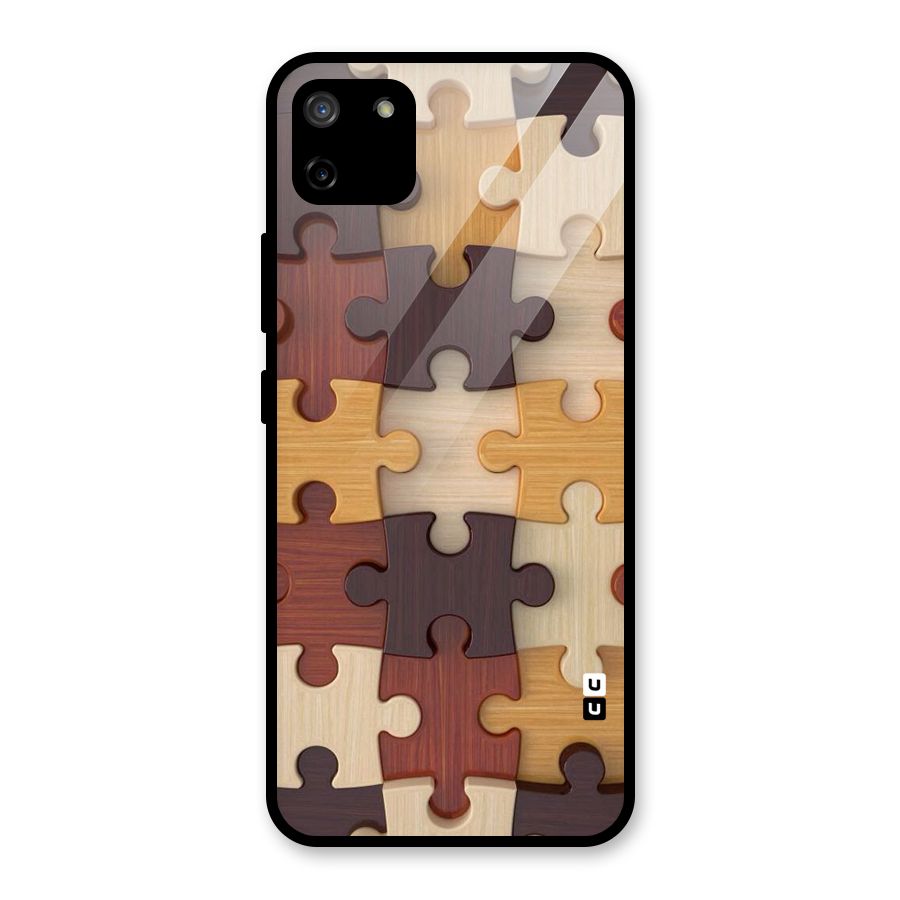 Wooden Puzzle (Printed) Glass Back Case for Realme C11
